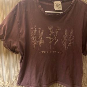 Wildflowers Crop Tee Purple Size XL